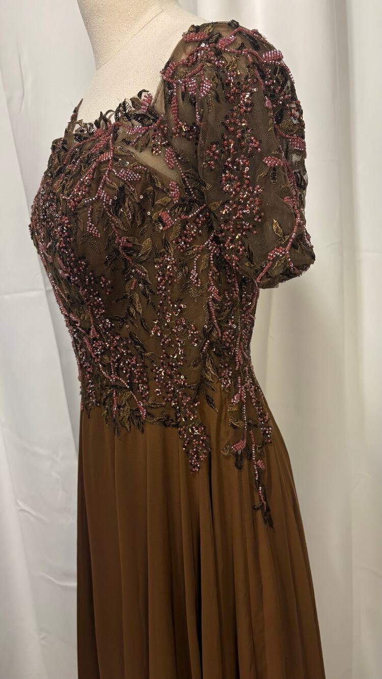 NWOT MISSACC size 14/16 MOB/MOG Formal brown dress